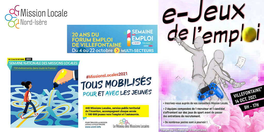 Dans le cadre du Forum de l'Emploi de Villefontaine et de la SNML 2021, venez participer au e-jeux de l'emploi 
#MissionsLocales2021 
<a href="/UNmissionlocale/">UNML</a> <a href="/MLJ_AURA/">AMILAURA</a>
