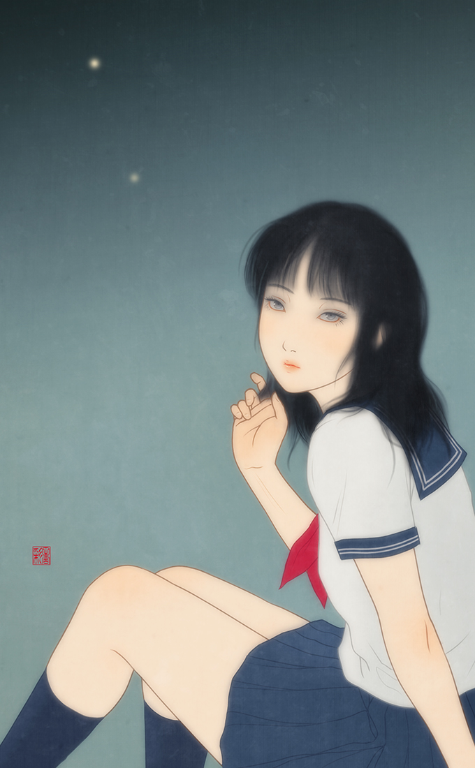 田宮彩 Sai Tamiya 二人蛍 イラストレーション イラストレーター イラスト 田宮彩 Saitamiya Illustrator Illustration Portrait 挿絵 挿絵画家 挿画 装画 装丁 装幀 Art Japaneseart 日本美術 人物画 日本画 Bijinga