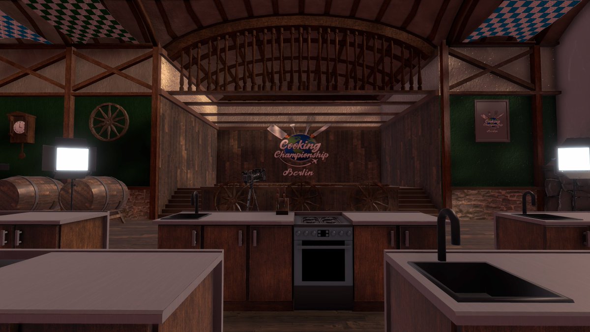 West_Wind_Games's tweet photo. In the Cooking Championship https://t.co/lUTEZnMJ5F you will be able to cook in different locations 🥘🍲🥪. Today we will visit Berlin. 
#game #cooking #cookingchampionship #steam #gaming #chef  #gamer #videogames #simulator #wishlist #cousine #westwindgames  #indieGameTrends https://t.co/I49YnX8add