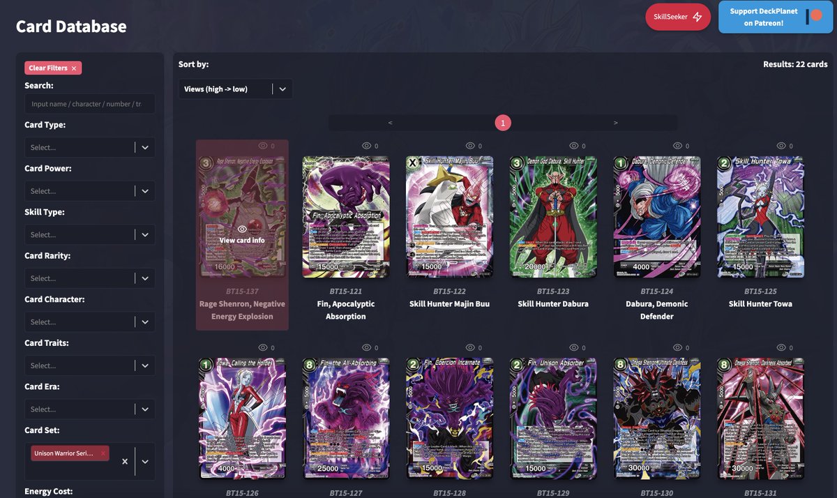 dbs_deckplanet's tweet photo. UPDATES 🚀- BT15 Black and Yellow cards added to the card database!

You can now use the new black and yellow BT15 cards in your decks. Enjoy! https://t.co/uROPH5pG0n