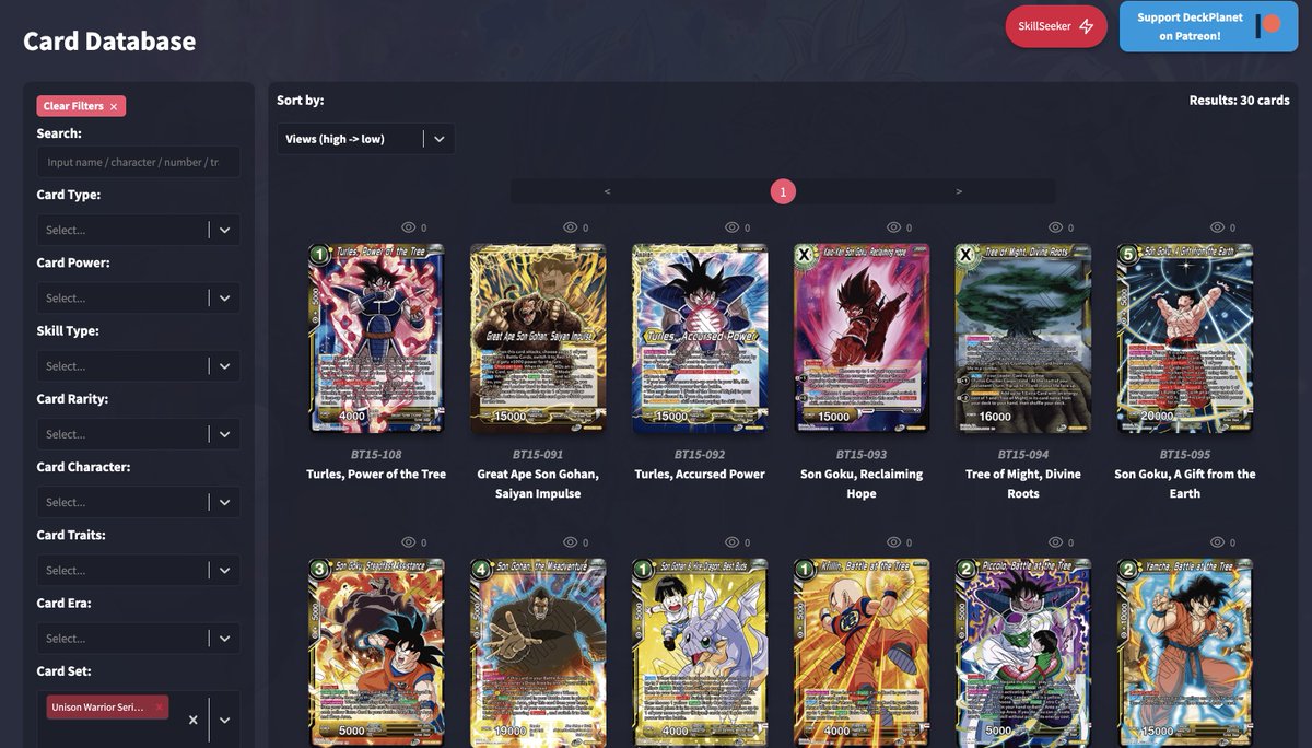 dbs_deckplanet's tweet photo. UPDATES 🚀- BT15 Black and Yellow cards added to the card database!

You can now use the new black and yellow BT15 cards in your decks. Enjoy! https://t.co/uROPH5pG0n
