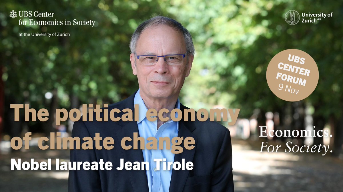 Economics. For Society. (@ubscenter) on Twitter photo At the #UBSCenterForum Nobel laureate <a href="/JeanTirole/">Jean Tirole</a> will deliver a lecture on the political economy of climate change. How can we sustainably reduce CO2 emissions? What concrete measures are feasible, sustainable, and socially acceptable? Register now → ubscenter.uzh.ch/en/news_events… At the #UBSCenterForum Nobel laureate <a href="/JeanTirole/">Jean Tirole</a> will deliver a lecture on the political economy of climate change. How can we sustainably reduce CO2 emissions? What concrete measures are feasible, sustainable, and socially acceptable? Register now → ubscenter.uzh.ch/en/news_events…