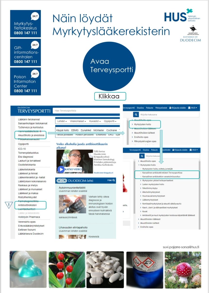 Myrkkäri mukana posterilla #farmasiapäivät #Myrkytyslääkerekisteri #antidootti