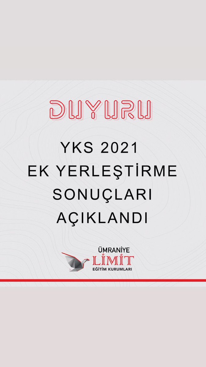 limitumraniye's tweet photo. YKS 2021 EK YERLEŞTİRME SONUÇLARI AÇIKLANDI 📣
#limitumraniye #limityayinlari #avantajyayinlari #tyt #ayt #yks #ösym #limitseninle #limitheryerde #limityanında https://t.co/aESITsI2CJ
