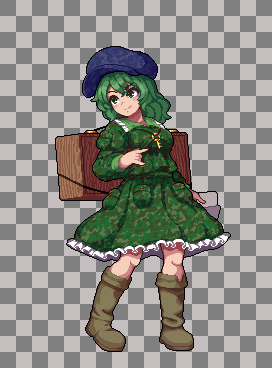 たかねちゃんのドット立ち絵です 