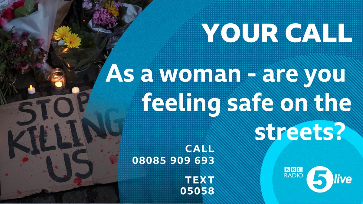 bbc5live's tweet photo. #5LiveYourCall⬇️
Safety on the streets: The tragic murders of Sarah Everard and Sabina Nessa have put this into sharp focus
As a woman - How are you feeling? What have you experienced?
As a police officer - Are you giving extra thought to interacting with women?
Let us know👇 https://t.co/d0OXBZfvtd
