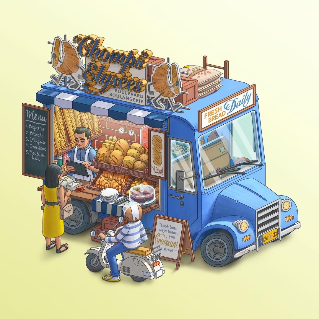 80Level's tweet photo. It’s #2DFriday again and we’re hungry, that's why today's topic is going to be food trucks!

Fantasy food trucks by Alex Riegert-Waters

https://t.co/G1JqA4uGvi

#80LVRFP #2d #2dart #2dartist #artist #art #conceptart #inspiration #cgart #dailyart #illustration #digitalart #design https://t.co/3E8WtCbqMB