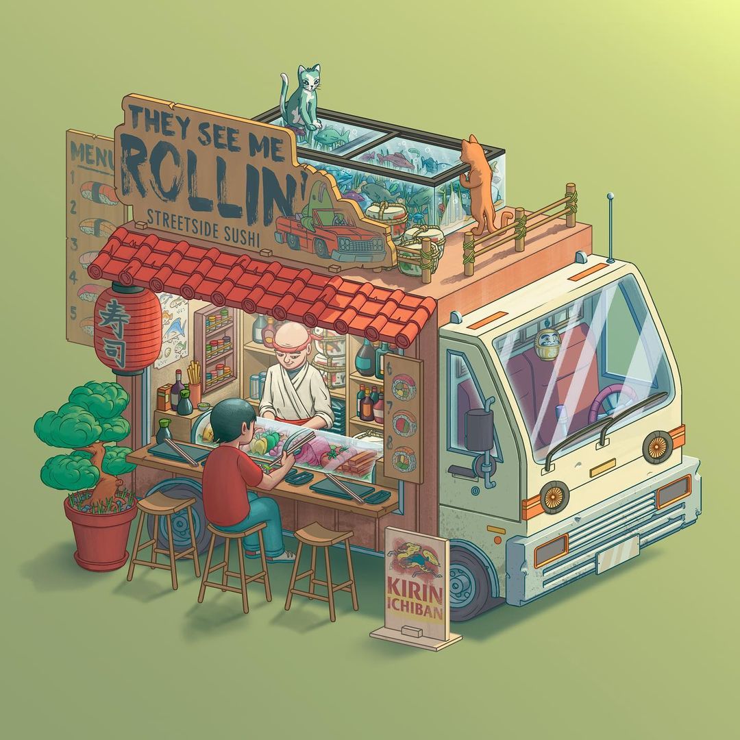 80Level's tweet photo. It’s #2DFriday again and we’re hungry, that's why today's topic is going to be food trucks!

Fantasy food trucks by Alex Riegert-Waters

https://t.co/G1JqA4uGvi

#80LVRFP #2d #2dart #2dartist #artist #art #conceptart #inspiration #cgart #dailyart #illustration #digitalart #design https://t.co/3E8WtCbqMB