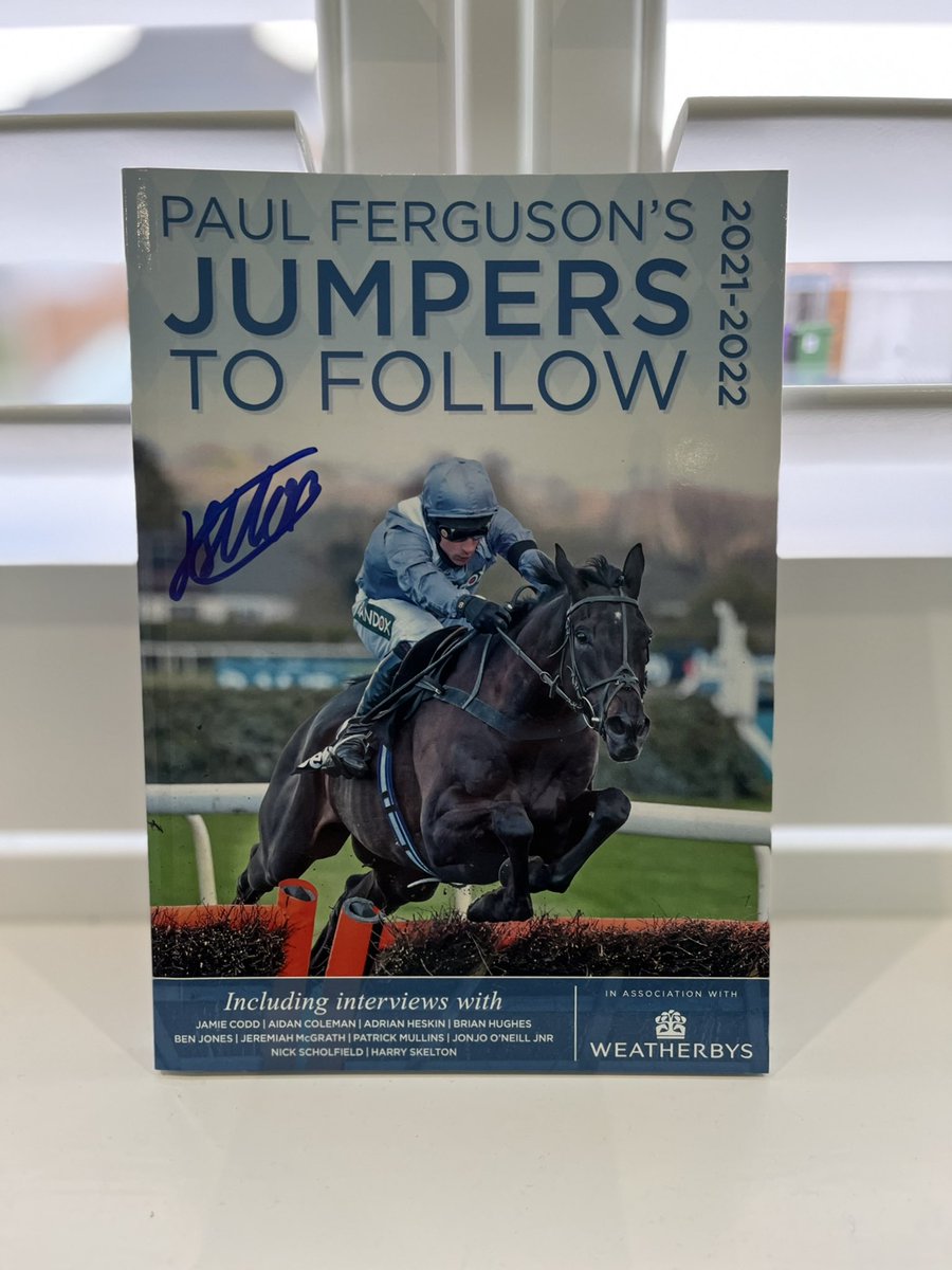 JUMPERS TO FOLLOW prize giveaway For your chance to win a copy signed by Champion Jockey @harryskelton89 simply Follow, Like & RT. The 3 lucky winners will be randomly selected on Monday.