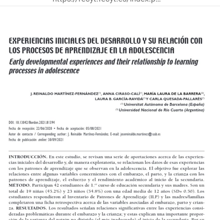 PAFIU_UAB's tweet image. 📜Nuevo artículo #PAFIU sobre la relación entre #learningpatterns en adolescentes y desarrollo temprano, en @Bordonsep:
recyt.fecyt.es/index.php/BORD…
@AnnaCiraso @CarlaQuesada5 @delabarrera43