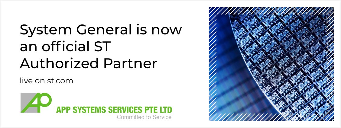 app_systems's tweet photo. System General is now an official ST Authorized Partner - https://t.co/oa8xX3kuk9 https://t.co/Kwn2y4OTB4