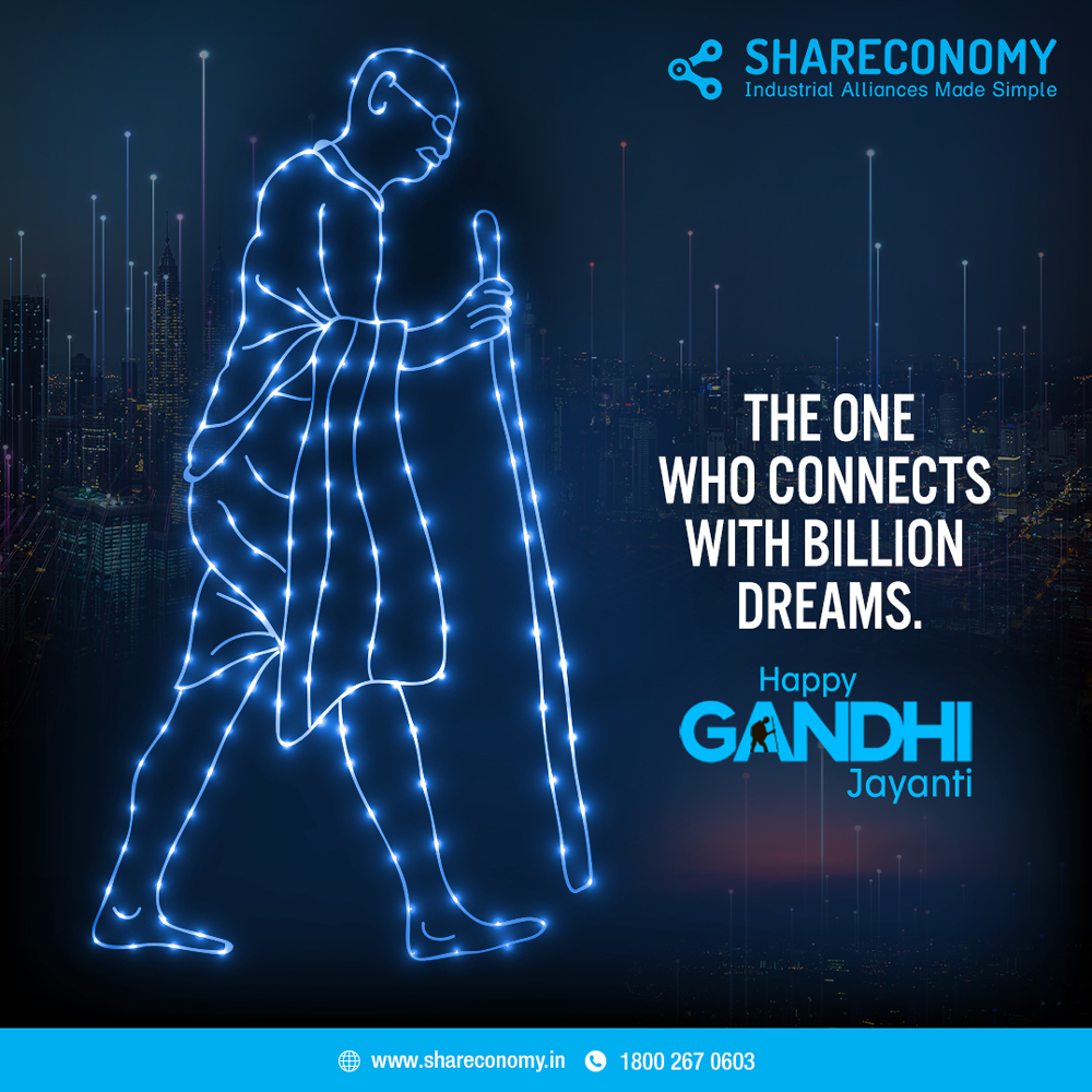 shareconomy_in's tweet photo. With Mahatma’s such incredible values, a path to success becomes much more visible.
#HappyGandhiJayanti #Shareconomy #IndustrialAlliancesMadeSimple #RegisterNow #CapacitySeeker #CapacityOwner #SharingEconomy #BoostingEconomy #RajhansDesaiJainGroup https://t.co/pP7v4g47TA
