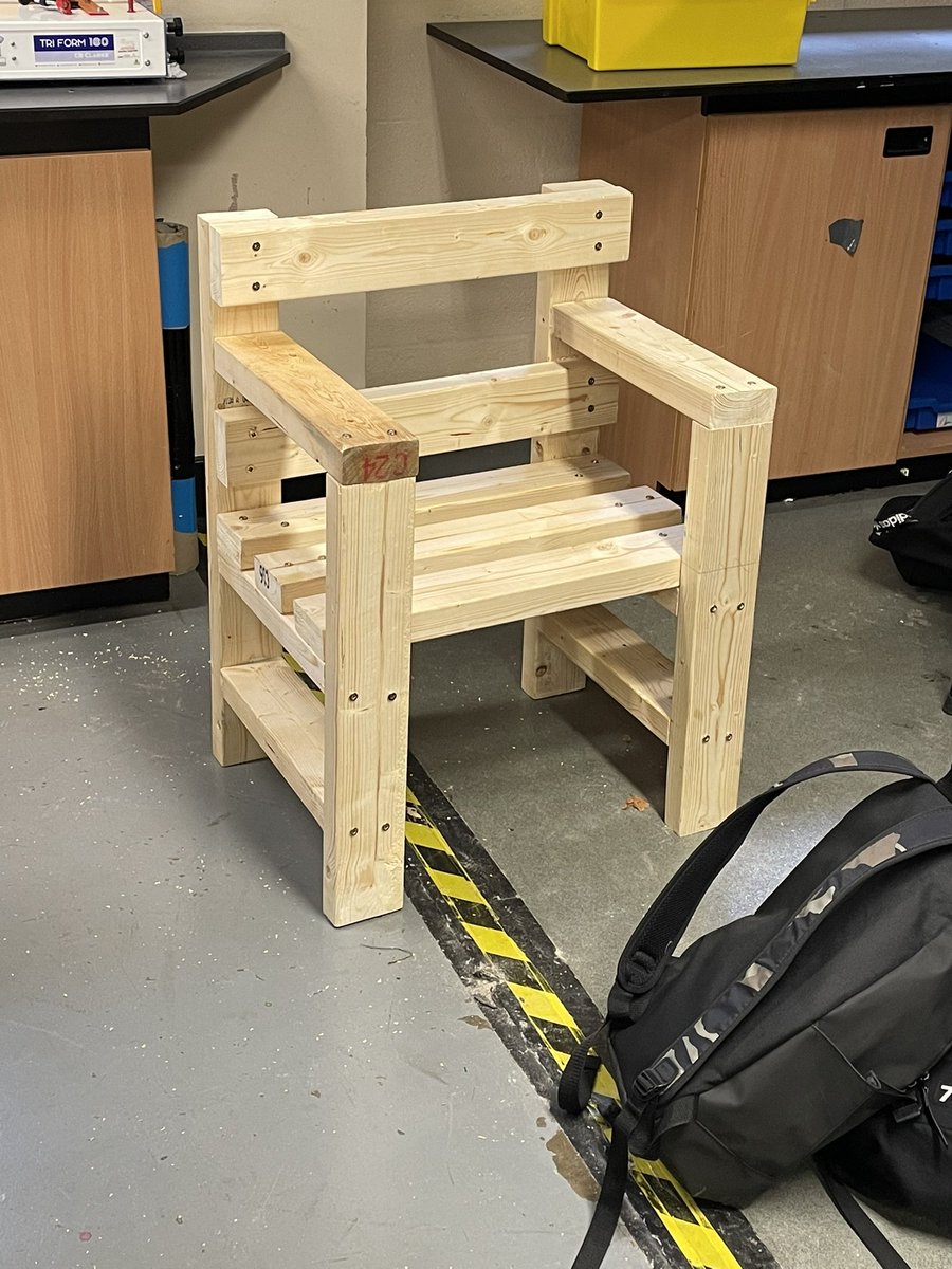 junior_bede's tweet photo. Our year 6 pupils loved making this arm chair for our forest school yesterday. The pupils measured, marked out, cut and drilled it all together! A hard days work for them which they thoroughly enjoyed https://t.co/hvrwzmlolz