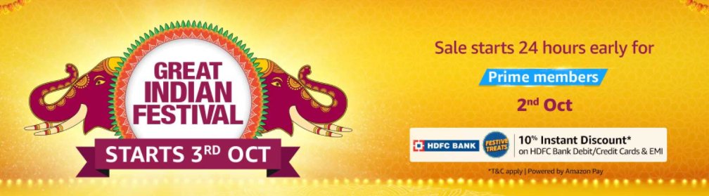 egadgetsinfo's tweet photo. Amazon Great Indian Festival Sale starts @ Oct 2nd for Prime Members

https://t.co/oTWOOLsEgu

#Amazon #India #Sale #Deals #greatindianfestival #GreatIndianFestivalGames  #offers #prices #discounts #newlaunch #Launches #GreatIndianSale https://t.co/XZo60RCmVe