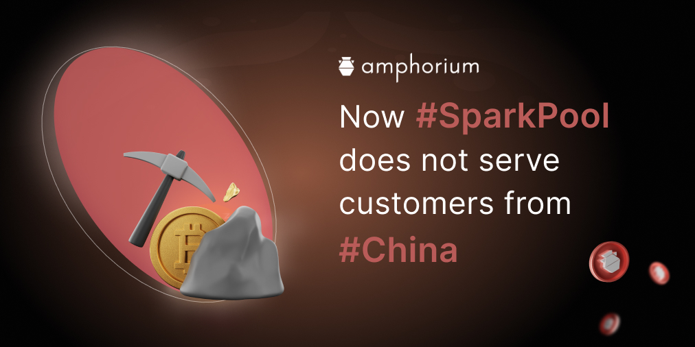 AmphoriumMedia's tweet image. Now #SparkPool does not serve customers from #China
One of the most famous mining pools, SparkPool, made the decision to deny service to customers in mainland China. Now mining #Ethereum is getting a little harder. How do you mine?
amphorium 
#bitcoin
#amphora
#mining
#crypto