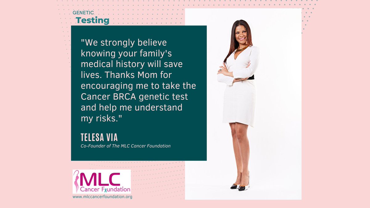 THEMLCCF's tweet photo. The MLC Cancer Foundation believes in taking a preventative strategy such as genetic testing in fighting #cancer. Genetic testing looks for specific inherited changes (variants) in a person's genes. #BCSM #BreastCancer #HBOC #GeneticResearch #genetictesting #BRCA #pinkification https://t.co/CotvRVyUzF