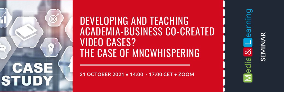 Looking for novel ways to develop video cases?

Then make sure to save the date for this seminar!

🗓️ 21 Oct
🕑 14:00 – 17:00

✍️Register now: media-and-learning.eu/event/developi…

<a href="/brands_whisper/">Brands Whisper'g</a> <a href="/MncWhispering/">MNCWhispering</a> #video #HigherEd