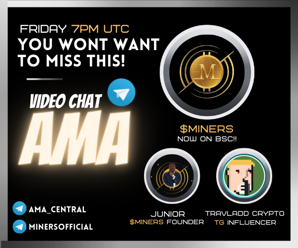 MinersDefi's tweet photo. ⛏ Miners - 1st Bitcoin Mining Token

🚀 4M MC at 6 Days Old

⬇️AMA TODAY FRIDAY 7PM UTC⬇️ 

With @travladd &amp; Founder - @OnlyKingJunior

 https://t.co/6Ds4dS42jT

#Presale #Fairlaunch #BSCGem #BSCGems #Whitelist #DeFi #BSC #100xCoin #BNB #BTC #Bitcoin #Mining #PancakeSwap https://t.co/dgj9cbEfLJ