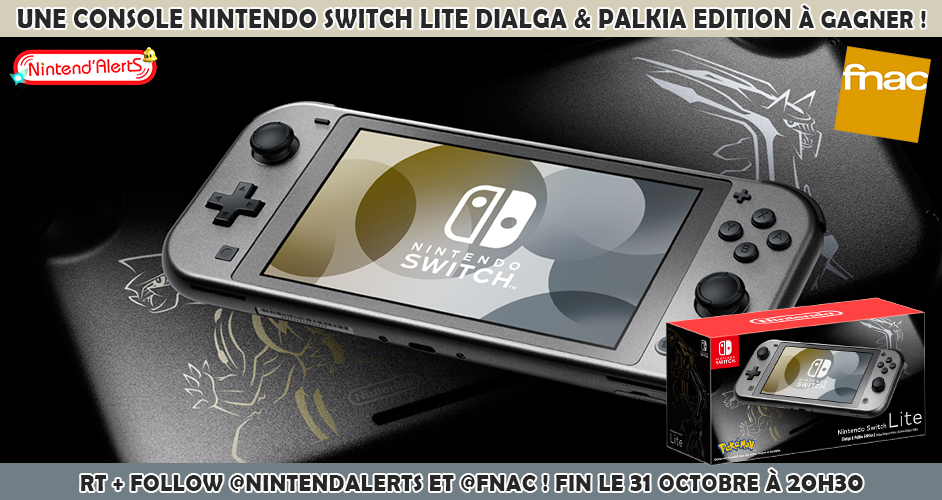 AlertEtGo's tweet photo. #Concours🎁: Une Switch Lite Dialga &amp; Palkia à gagner.
Follow @nintendalerts + @Fnac, RT ce tweet et tague un ami. Fin 31/10.
+ d'infos► https://t.co/SXnFCFpRmQ
Offres jeux:
Diamant+livre+pins+10€► https://t.co/ls3qKfa8Q9
Perle+livre+pins+10€► https://t.co/48Ur7MRx1i https://t.co/XgOUWRUeEO