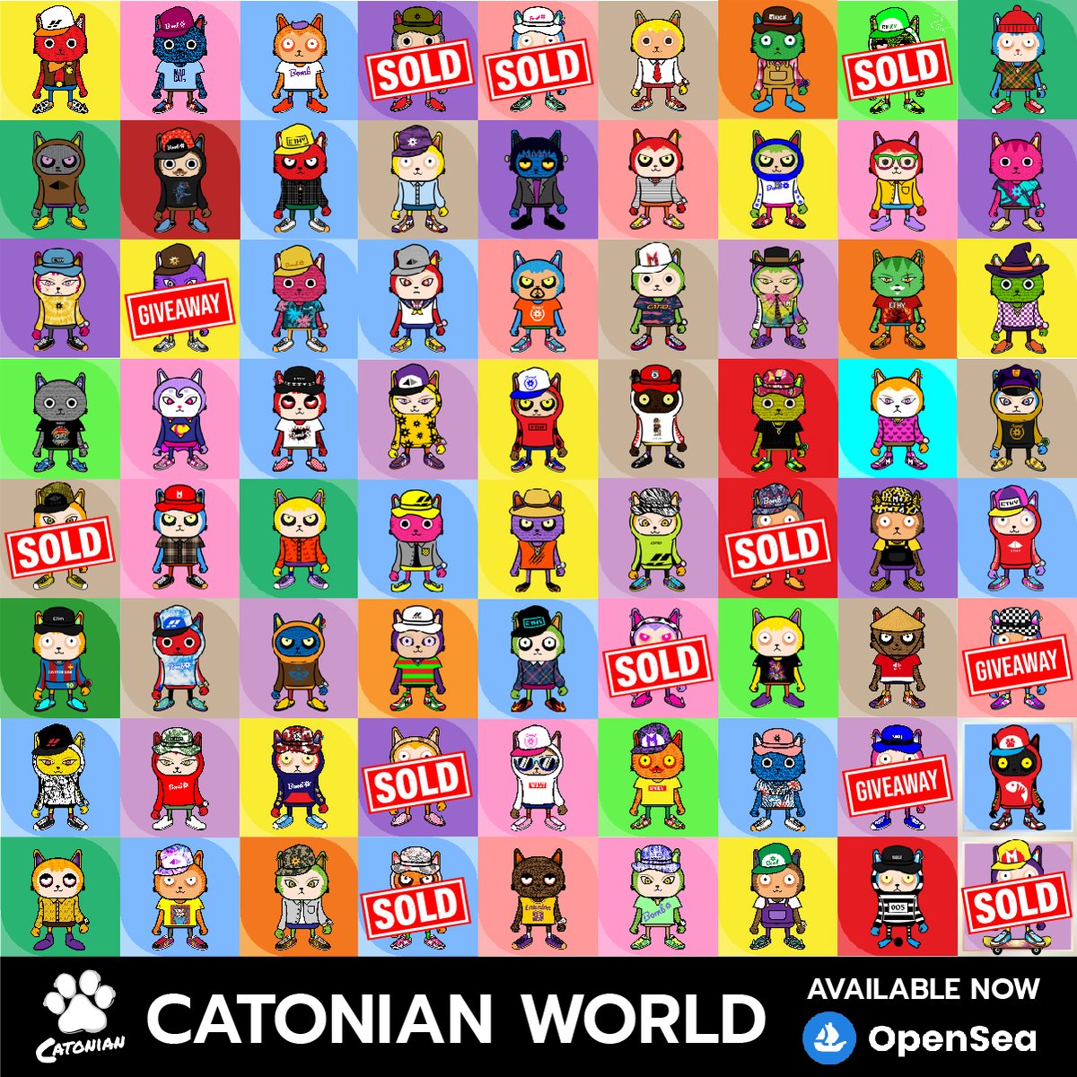 Let's collect a lot of the hottest fashions of Catonian.
🔥NO GAS FEE 🔥
opensea.io/collection/cat…
เหลือเยอะจนไม่กล้าดรอปเพิ่มละจ้า 😂 

#NFTdrop #NFT #NFTs #nftcollector #NFTcollectibles #OpenSeaNFT #NFTTHAILAND  #NFTThaicommunity  #NFTthai #shillnft