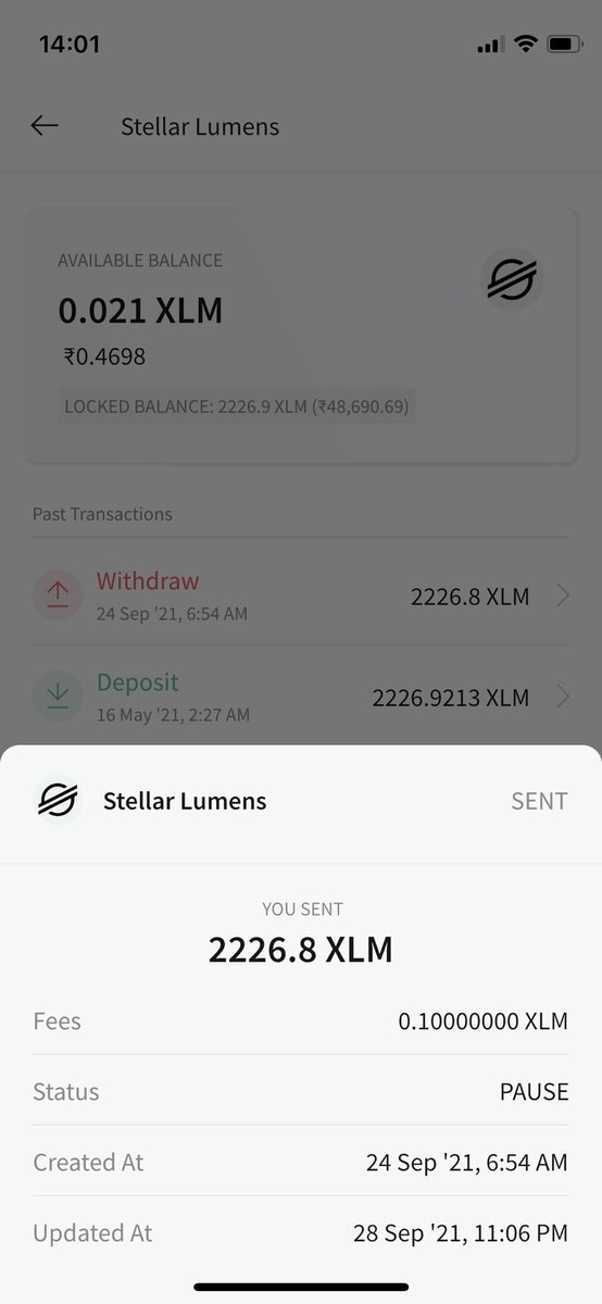 ygahlott's tweet photo. why my xlm transaction is paused “coindcx”from 24 september till now https://t.co/2oqagYW7Iy