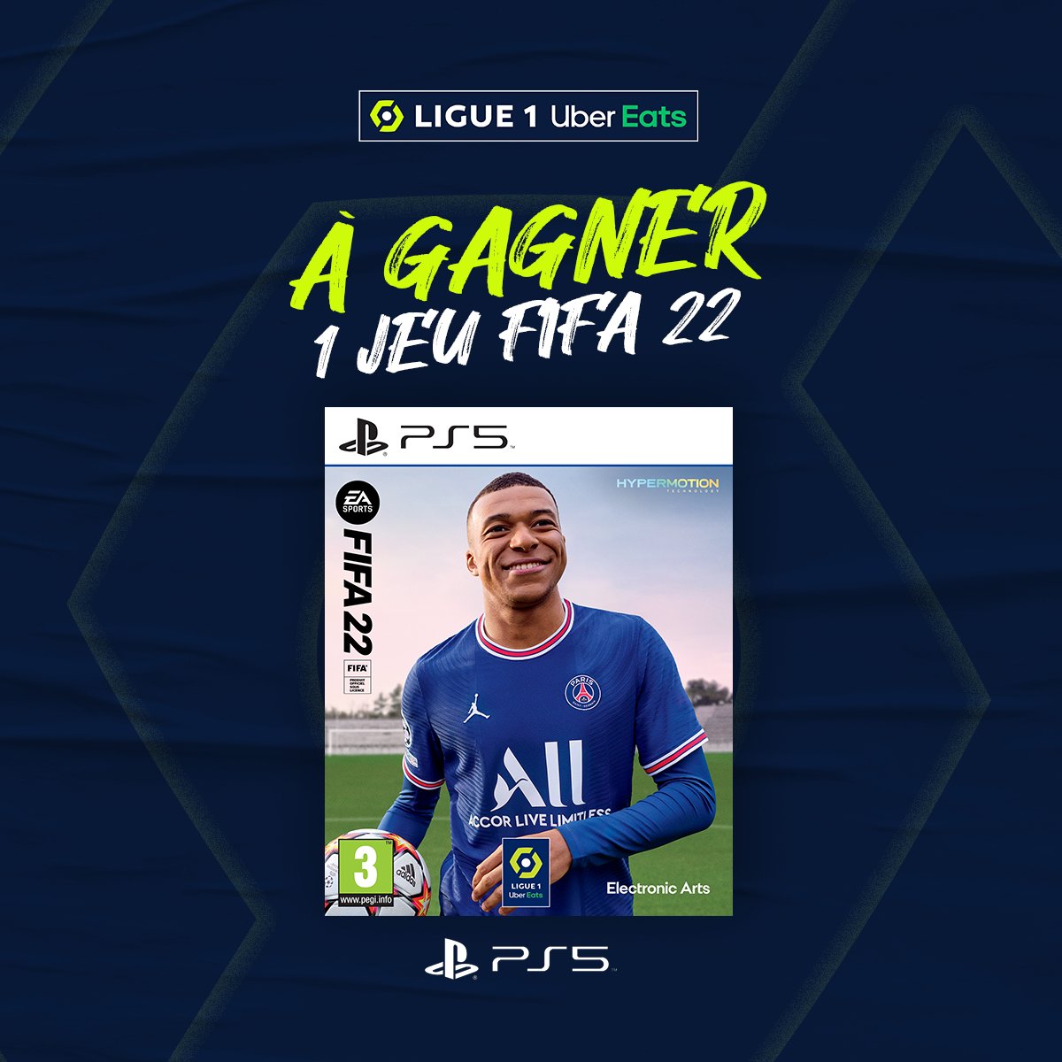 👋 Envie de gagner le jeu que tout le monde attend ? 😉 #FIFA22 

Pour cela c'est très simple : 
1⃣  RT + Follow <a href="/Ligue1UberEats/">Ligue1UberEats</a>
2⃣  Mentionne sous ce tweet le club français que tu vas sélectionner dans le jeu 🎮
3⃣  🤞