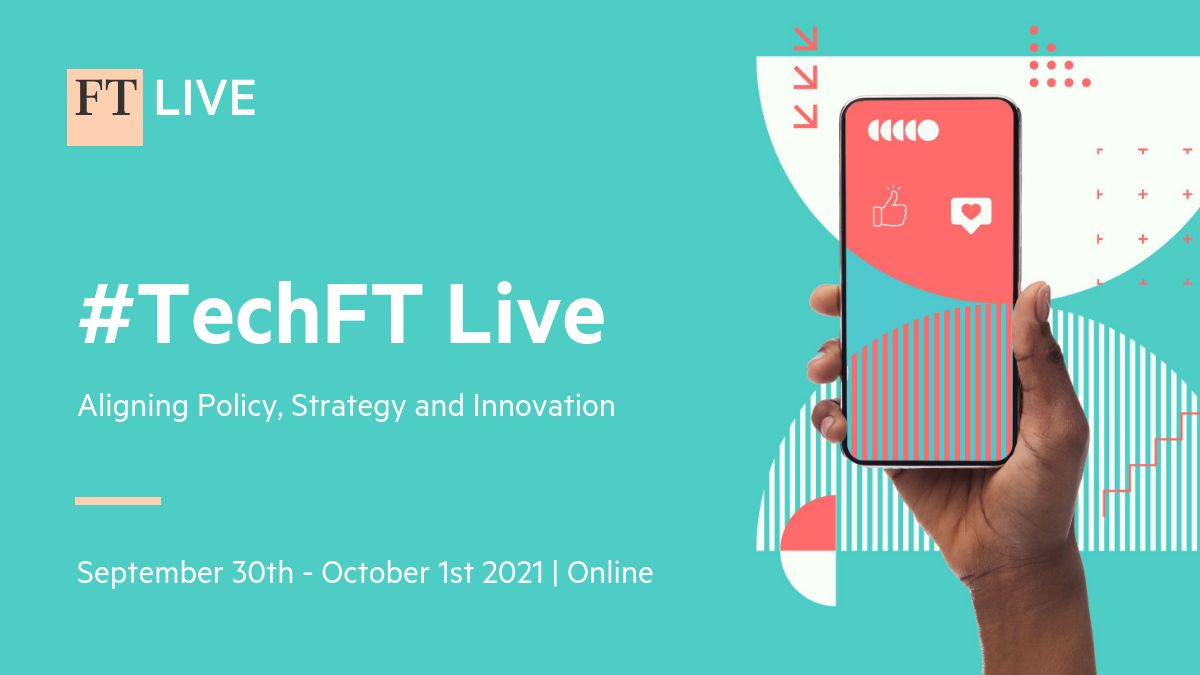 ftlive's tweet photo. 20 minutes to go! Join us for Day 2 of #TechFTLive, FT's first Tech event aligning policy, strategy and innovation alongside the #TNWConference. Register to watch live or watch any missed sessions from Day 1 on demand here: https://t.co/oDnyDjpQMy https://t.co/JrtqqfomSw