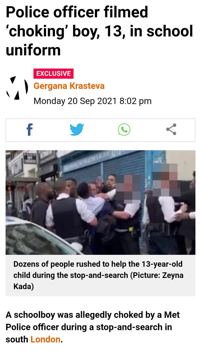 ruqaiya_h's tweet photo. In what world is it realistic for the Met to advise people to run away/resist arrest if they suspect a lone policeman is a killer?

Just last week a 13 y/o Black kid was choked and arrested by multiple police in Streatham. Dozens tried to intervene including a pregnant woman https://t.co/vnYiEOiZvZ