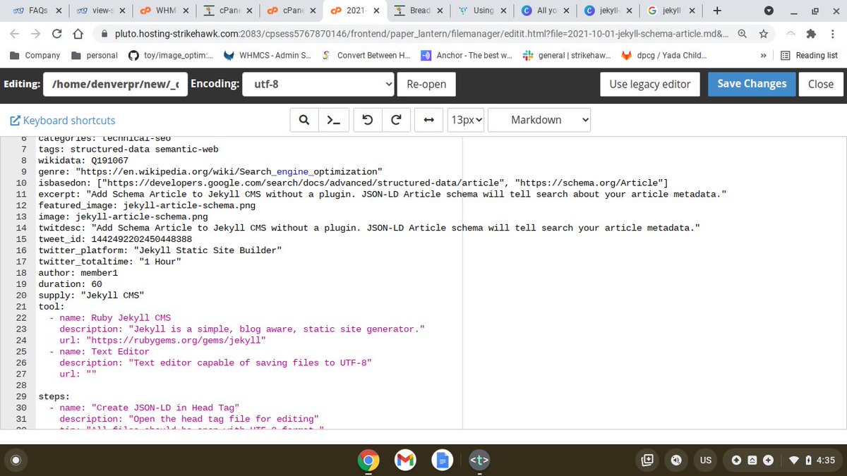 DenverProphitJr's tweet image. Adding a new HOW-TO Schema for Article Post. My JSON-LD for articles are usually over 100 lines of JSON formatted code. #structured_data #webdevelopment #YAML #Schema2021