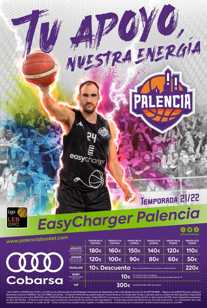 Palencia_Basket's tweet photo. 🔊🔊ÚLTIMO DÍA PARA RENOVAR TÚ ABONO 💳. 

Si aún no lo has hecho:

👉Pasa por la Oficina de 17.30h a 20.30h
👉Renuevalo on-line: https://t.co/WGMciVFqH6 

¡Te esperamos! 

#TuApoyoNuestraEnergía https://t.co/N0ht7RPEES