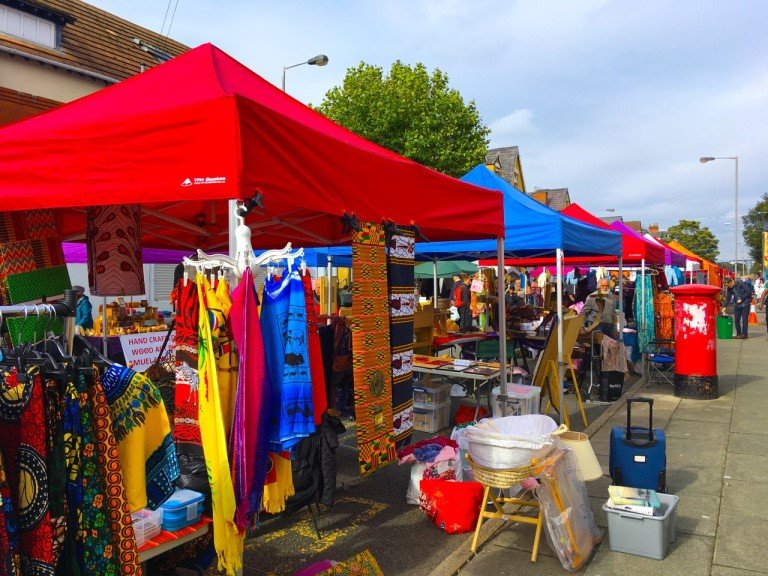 The market is on tomorrow! There will be showers, but we will be there! Come &amp; support the traders, bag a bargain and enjoy amazing food - delicious Chinese dumplings, Somali rice, samosas, Pakistani biryani and Caribbean delights - the perfect Saturday night takeaway 🧉🍛🥡