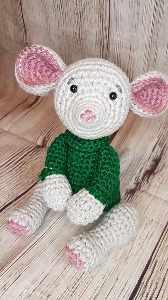 Happy #WorldHandmadeDay with my latest make Frido the Mouse. 

He's successfully passed all safety tests and is ready for orders 😊 #MHHSBD #queenof #amigurumi #fridaymorning #handmade #SmallBiz #Mouse