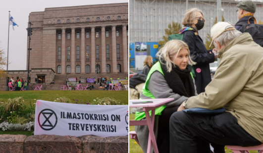 The Finnish autumn uprising continues in front of the Parliament House in Helsinki today at 11 a.m. Welcome to discuss the climate crisis! 
Cooperation also with @FFFSFinland. We talk about the role of children in the climate crisis. @elokapina https://t.co/WXhQeCg9Ko