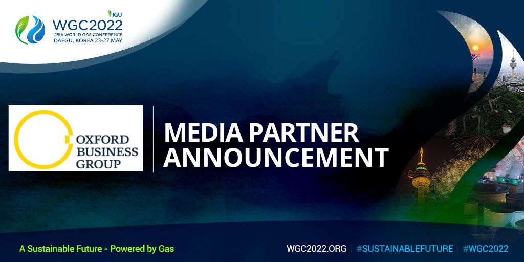 WGC_2025's tweet photo. MEDIA PARTNER ANNOUNCEMENT: We can reveal @OBGinsights is the #WorldGasConference Media Partner for the upcoming conference & exhibition in Daegu, Korea, on 23-27 May 2022.
View our media partners at https://t.co/o0tRUlWa7w
#WGC2022 #GasConference #OBG #OxfordBusinessGroup https://t.co/3cUVFntW59
