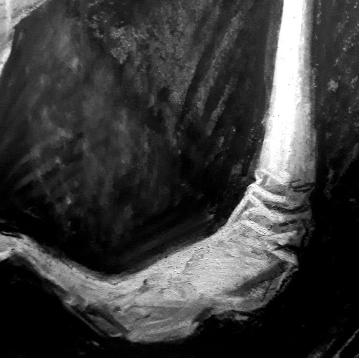 THE SELF-ISOLATION RESIDENCY 
29TH SEPTEMBER 2021: DAY 549

'B(l)each(ed) Bones.' (detail)
charcoal and chalk study on paper.

antonyclarkson.com/blog/the-self-…

#InPursuitOfTheSublime #PersonalTopographies #Rothko #Friedrich #Hepworth #Bacon #Moore #Tanguy #TheInvisibles #BleachedBones