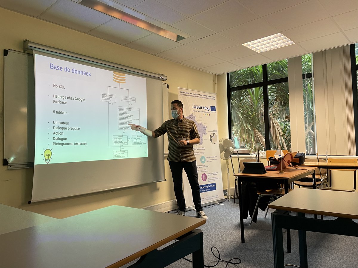 parkinson_com's tweet photo. Soutenance Master 2 TNSI @insahdf  de notre stagiaire Nejmeddine qui présente notre projet !! Félicitations
#uphf #UMONS #dragonslide #vlaamseparkinsonliga #Aviq #Interregfwvl #FEDER #franceparkinson #lamih #CNRS #institutcarnot #chulille #uzbrussel #associationparkinson https://t.co/VcnbbrFJhS