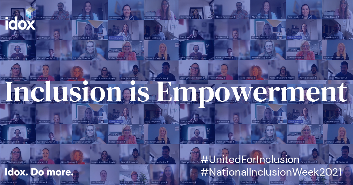 Idoxgroup's tweet photo. Idox believes that inclusion is empowerment. Our 
company is built on the practice of empowering our 
employees, putting them at the heart of the organisation.

#UnitedForInclusion #NationalInclusionWeek2021 https://t.co/YJk4sbiVsc