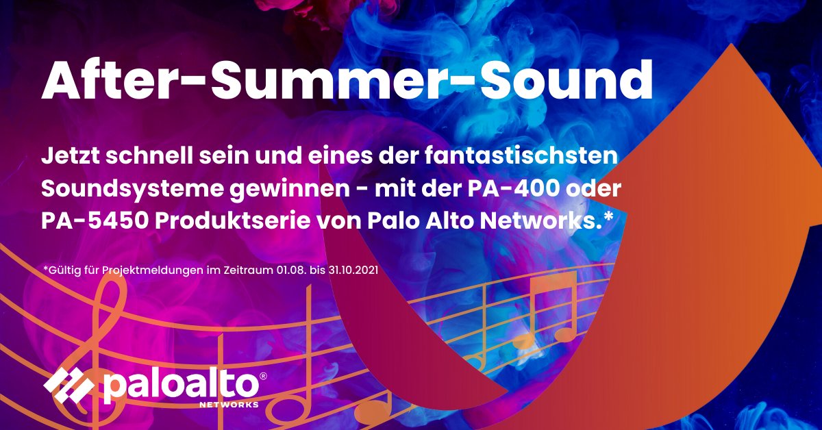 ❗️ Nicht verpassen ❗️
Wir bieten Ihnen die Chance eines der flexibelsten Soundsysteme zu gewinnen – für Ihren After-Summer-Soundtrack! 

Zum Gewinnspiel: exclusive-networks.com/de/palo-alto-n…

#ZeroTrust #WeAreExclusive #Gewinnspiel #PaloAltoNetworks