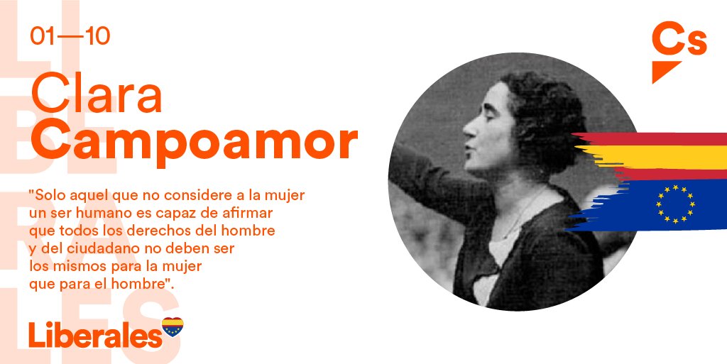 🎂 90 años de #SufragioFemenino en nuestro país.

🔙 El 1 de octubre de 1931, Clara Campoamor consiguió este gran hito en un debate histórico en las Cortes.

Los liberales como ella seguimos luchando por las libertades individuales, por el feminismo y por la igualdad.