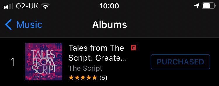 TheScript_Danny's tweet photo. Number 1 baby !!!!! Yeah thanks for all the support. Spread the word #TalesFromTheScript https://t.co/zM94bf8VJ7