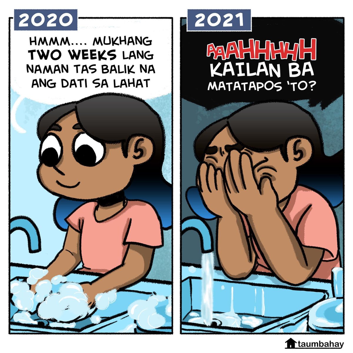 taumbahayph's tweet photo. October naaaa huhuhu #taumbahayPH #comics #comicstrip #pandemic #lockdown https://t.co/cQFfndi5mK