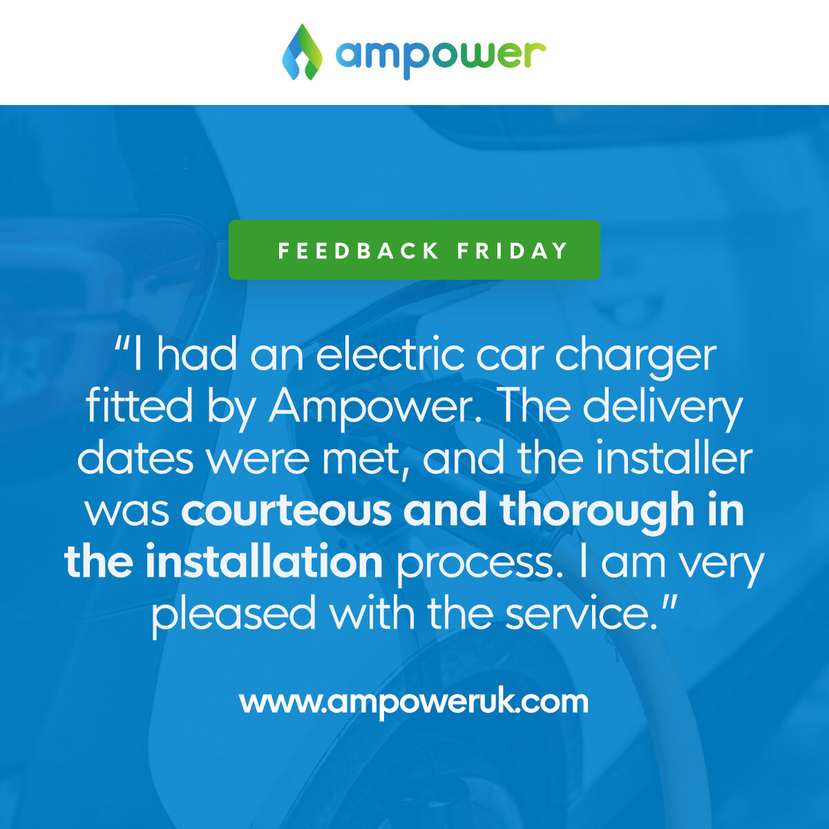 AmpowerUK's tweet photo. Our customers love the ease of installation for their EV chargers!

We are certified installers of domestic and commercial EV chargers 🔌

Get your Wallbox Pulsar Plus Tethered EV Charger installed from just £470 from Ampower👇
https://t.co/XivWw3XzzX https://t.co/oDFBurDVs4