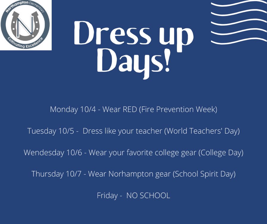 We have Dress Up days next week!!