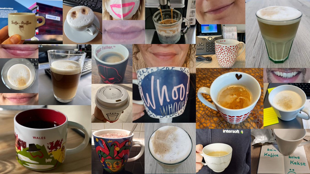 intersoft_GmbH's tweet photo. Happy #TagdesKaffees und #tagdeslaechelns! Zaubert euch ein leckerer Kaffee am Morgen auch ein Lächeln ins Gesicht? #remotework #freitagmorgen #teamworkmakesthedreamwork https://t.co/QrpBJZoLgO