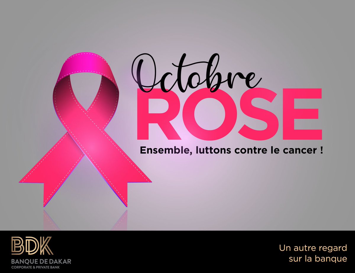 [OCTOBRE ROSE]
Lutter contre le cancer c’est avant tout lutter pour que la vie continue et avec elle, la joie de vivre.

#BanqueDeDakar
#UnAutreRegardSurLaBanque
#octobrerose🎀