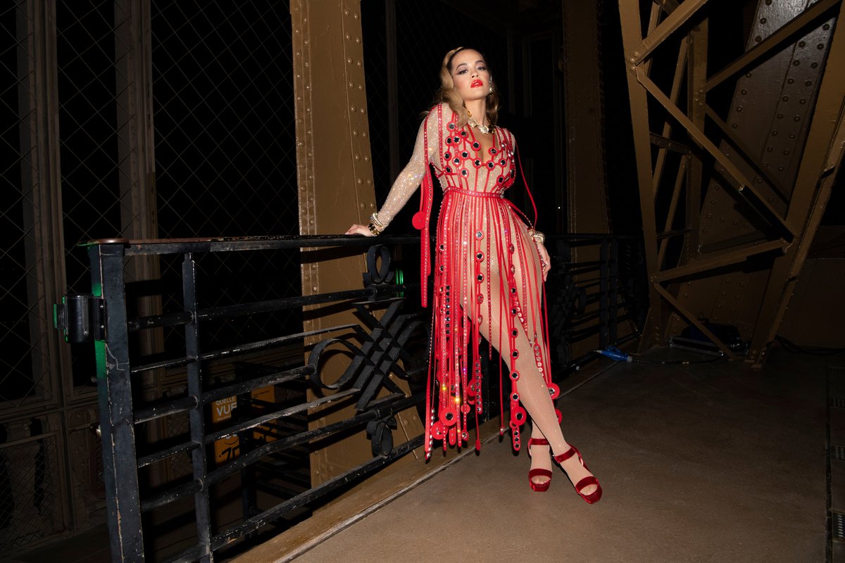 Rita Ora photographed by Frederic Monceau at the Eiffel Tower for Paris Fashion Week.