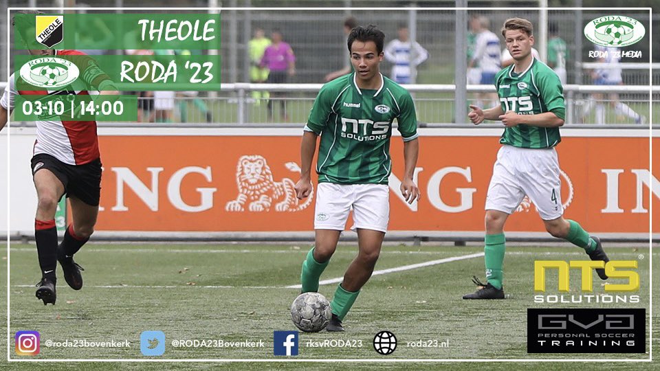 RODA23Bovenkerk's tweet photo. ⚽ | Na een mooie thuiswinst van het vlaggenschip van RODA ’23, 2-0 winst van PVCV, staat zondag de verre uitwedstrijd tegen Theole uit Tiel op het programma.
 
Aftrap is zondag om 14:00 uur en we zien jullie graag langs de lijn in Tiel.
•
#RODA23 #Bovenkerk #groenwit #therod https://t.co/KtNat1n7kI