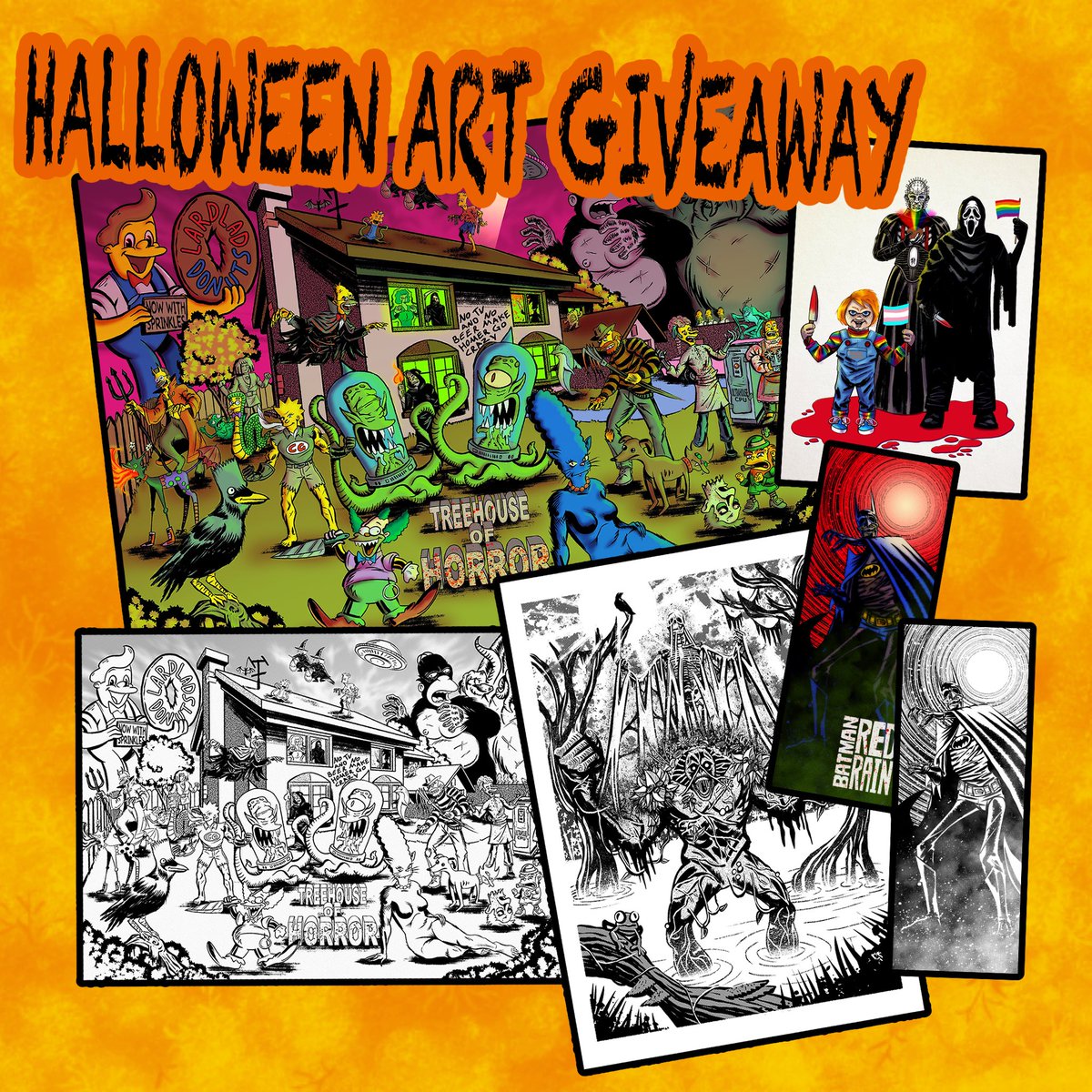 JackIngram95's tweet photo. To celebrate the most wonderful time of the year I'm running a HALLOWEEN ART GIVEAWAY throughout October. 

5 lucky people will be randomly chosen on the 31st to receive this spooky art bundle.

To enter: 
🎃 Like &amp; RT this post
🎃 Follow me (if you don't already)
🎃 Tag a friend https://t.co/eU49vU4o0Z