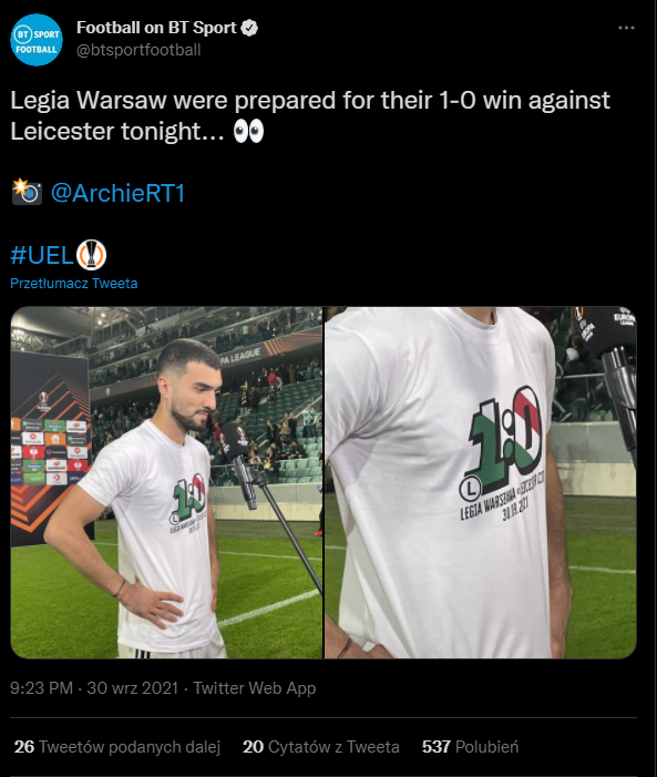 LegiaWarszawa's tweet photo. Koszulki, którymi żyje cała Anglia, możecie zamówić w przedsprzedaży 😎 

Z autografem @EmreliMahir 🔥 

➡️ https://t.co/gGNKLR7soK https://t.co/a95qF79evF