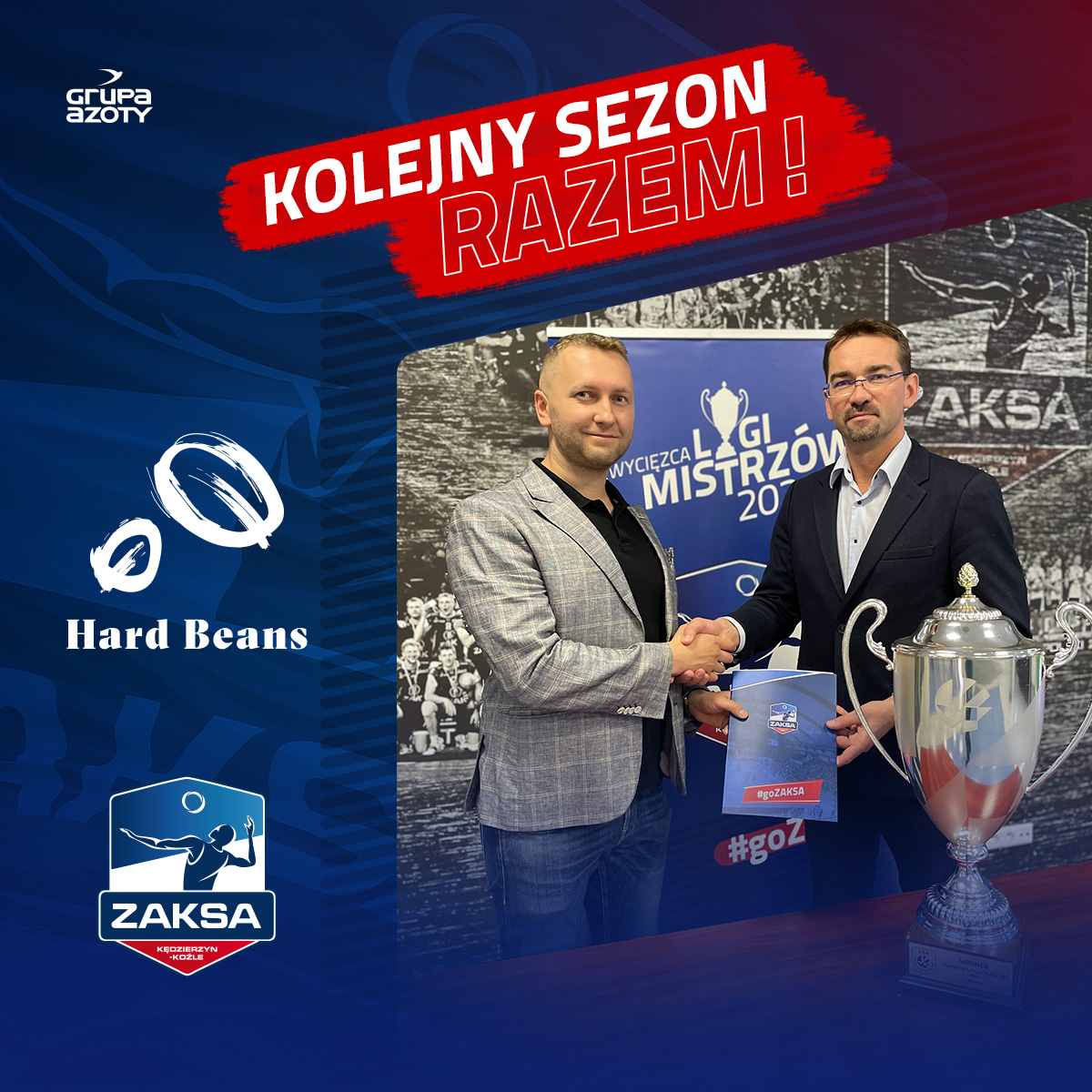ZAKSAofficial's tweet photo. Dziś Międzynarodowy Dzień Kawy! To świetna okazja by ogłosić światu, że nasz partner #HardBeans, będzie nadal zapewniał energetyzujące⚡️☕️ wsparcie #ZAKSAfamily 💪😏 #InternationalCoffeeDay https://t.co/RAYdDgJTvf